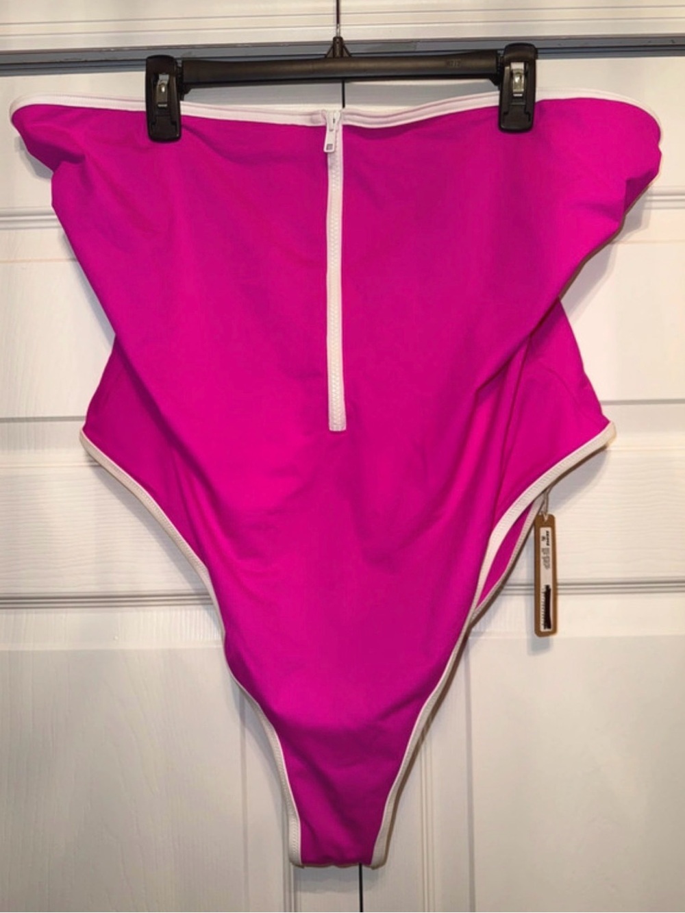 Sporty Zipper Swim Strapless Bathing Swim Suit 4XL Skims